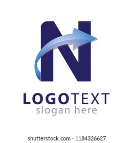 N Letter Arrow Logo Element