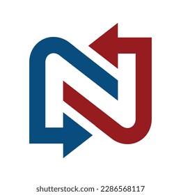 N letter arrow logo template 1