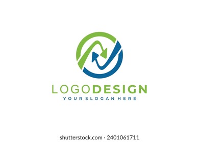 N Letter Arrow Logo Template Illustration Design.