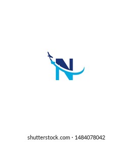 N Letter Arrow Plane Logo Inspirations