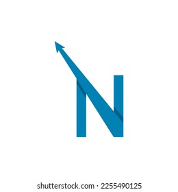 n letter with arrow professional logo vector icon illustration design 