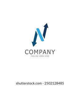 N letter arrow template vector illustration design