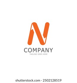 N letter arrow template vector illustration design