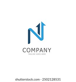 N letter arrow template vector illustration design