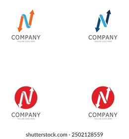 N letter arrow template vector illustration design
