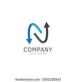 N letter arrow template vector illustration design