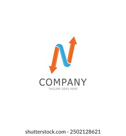 N letter arrow template vector illustration design