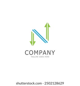 N letter arrow template vector illustration design