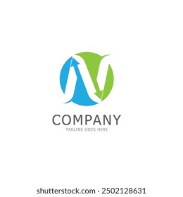 N letter arrow template vector illustration design