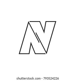 N letter or AV letter logo design vector