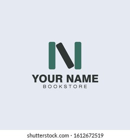 N Letter Book Library Logo Template - eps AI Compatible