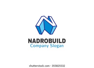 N Letter Building Logo Vector Symbol Design Illustration