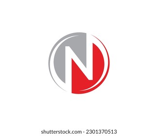 n letter with circle Logo