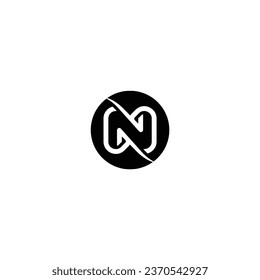 N letter circle logo design vector template. N logo
