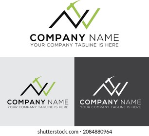 n letter clean logo template