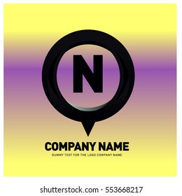 N letter colorful logo in the circle. Vector design template elements for your application or company identity.