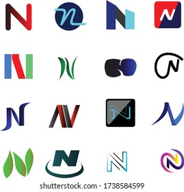 N letter colorful vector template sdrt