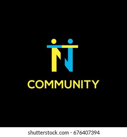 N letter community vector logo