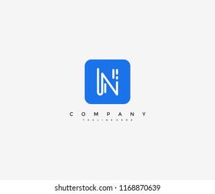 N letter creative line dynamic modern application logo
