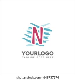 N Letter Creative line symbol. Design arrow and tower element. Abstract universal premium identity. 