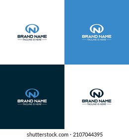 N Carta Modelo de diseño de logotipo creativo