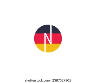 N letter creative logo design german flag