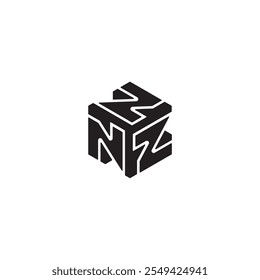 N BUCHSTABE CUBE LOGO DESIGN