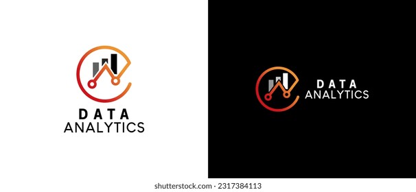 N letter data analysis logo design for data finance, investment icon vector design