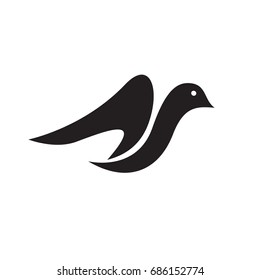 n letter dove initials logo