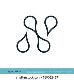 N Letter Droplet Icon Vector Logo Template Illustration Design. Vector EPS 10.