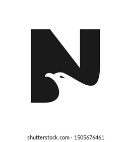 N Letter Eagle Logo Design Template Inspiration, Vector, Illustration.
