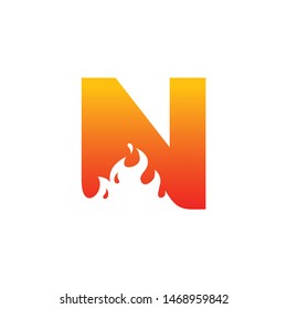 N Letter Flame Logo Design Template Inspiration