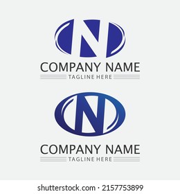 N Letter and font Logo design Template vector icon illustration graphic