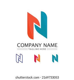 N Letter Font Logo Template Vector Stock Vector (Royalty Free ...