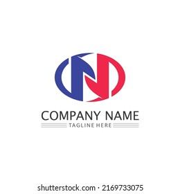 N Letter and font Logo Template vector icon illustration design