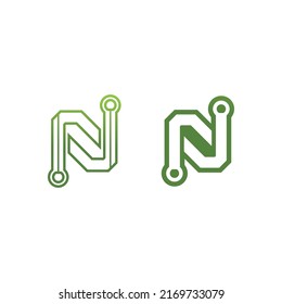 N Diseño de ilustraciones de iconos vectores de plantillas de logotipos de letras y tipos de letra