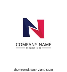 N Letter and font Logo Template vector icon illustration design