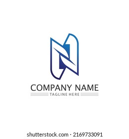 N Letter and font Logo Template vector icon illustration design