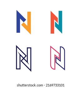N Diseño de ilustraciones de iconos vectores de plantillas de logotipos de letras y tipos de letra