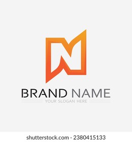 N Letter and font  Logo Template vector icon illustration design