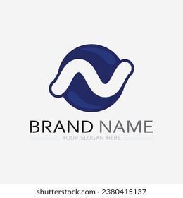 N Diseño de ilustraciones de iconos vectores de plantillas de logotipos de letras y tipos de letra