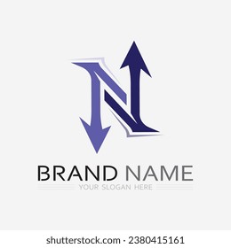 N Letter and font  Logo Template vector icon illustration design