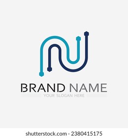 N Letter and font Logo Template Vektorsymbol-Design