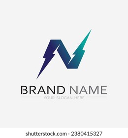 N Letter and font  Logo Template vector icon illustration design