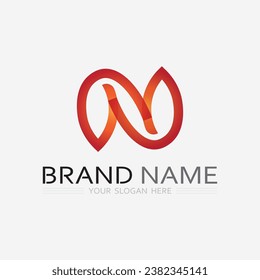 N Letter and font Logo Template vector icon illustration design