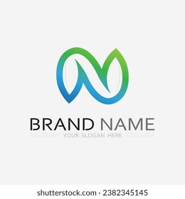 N Letter and font Logo Template vector icon illustration design