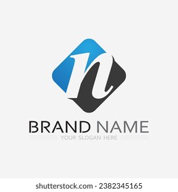 N Letter and font Logo Template vector icon illustration design