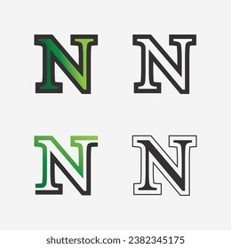 N Letter and font Logo Template vector icon illustration design