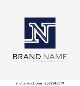 N Diseño de ilustraciones de iconos vectores de plantillas de logotipos de letras y tipos de letra