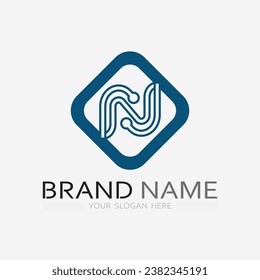 N Letter and font Logo Template vector icon illustration design